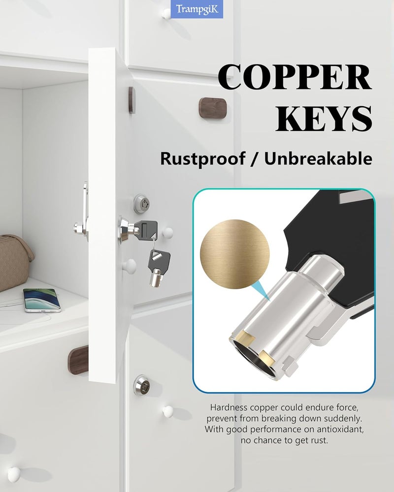 TrampgiK RV Storage Locks, 5/8” Camper Compartment Storage Door Locks with Keys, for RV Camper Travel Trailer,Drawer Cabinet Toolcart Storage, 5/8 Inch 2 Locks with 4 Keyed Alike, Chrome - Image 5